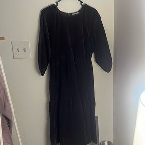 Everlane corduroy tiered midi dress